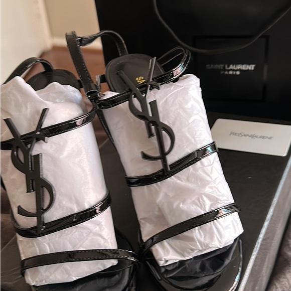 YSL Cassandra Sandals in Patent Leather